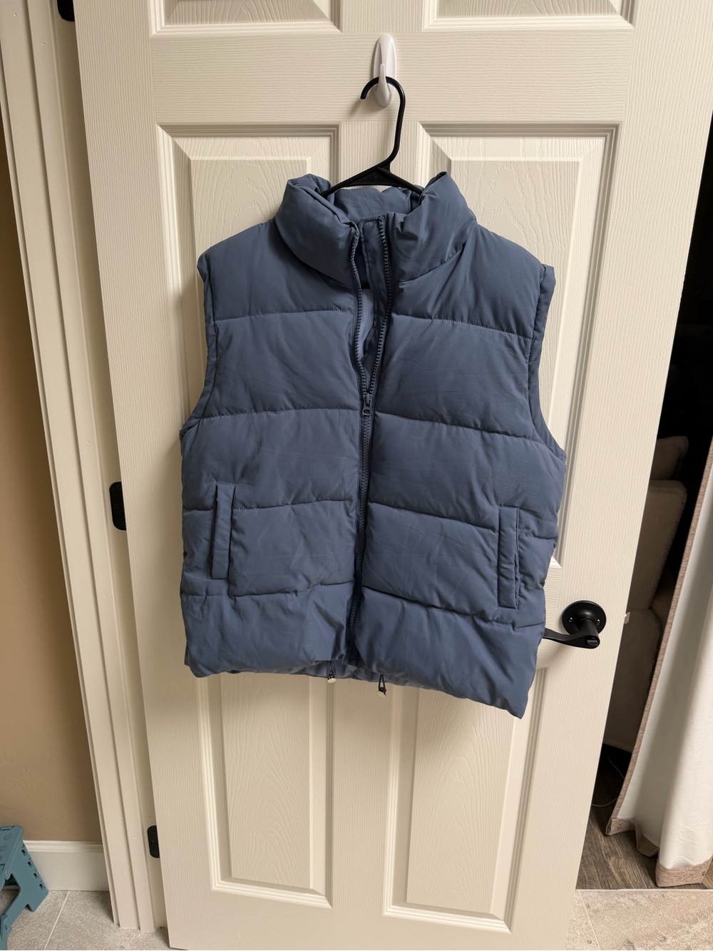 Oversized Puffer Vest - Slate Blue